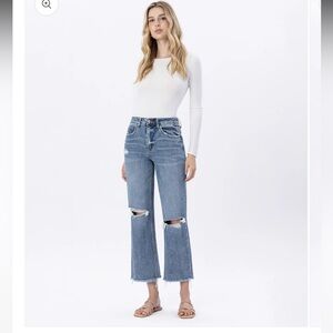 Flying Monkey Puntcual High Rise Distressed Dad Jeans